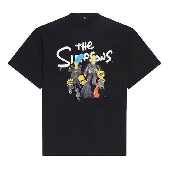 Balenciaga x THE SIMPSONS Oversized Cotton T-Shirt 'Black' 676589TLVG71000 - 1