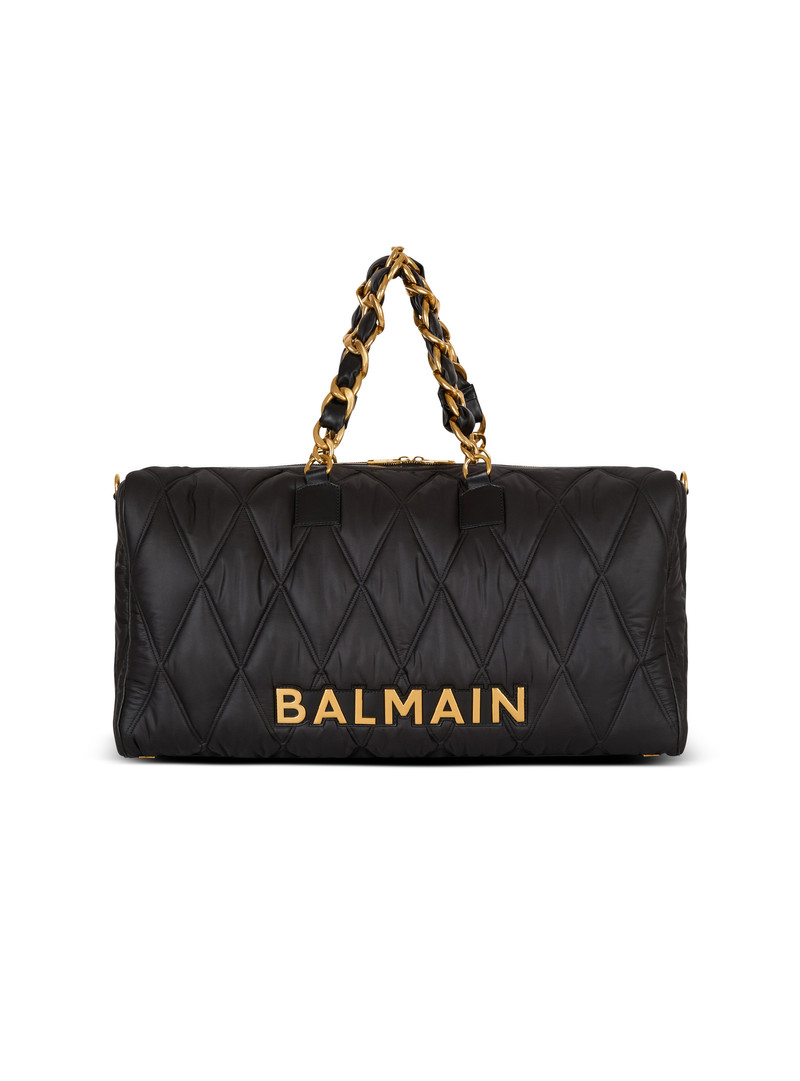 Quilted nylon travel bag with diamond motif 1