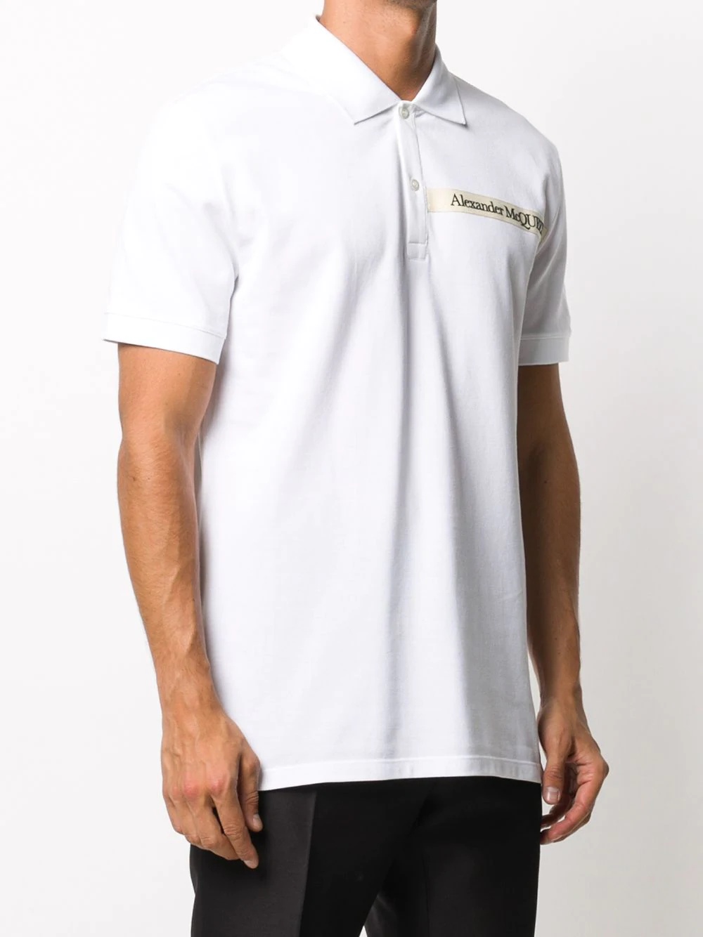 logo-patch polo shirt - 3