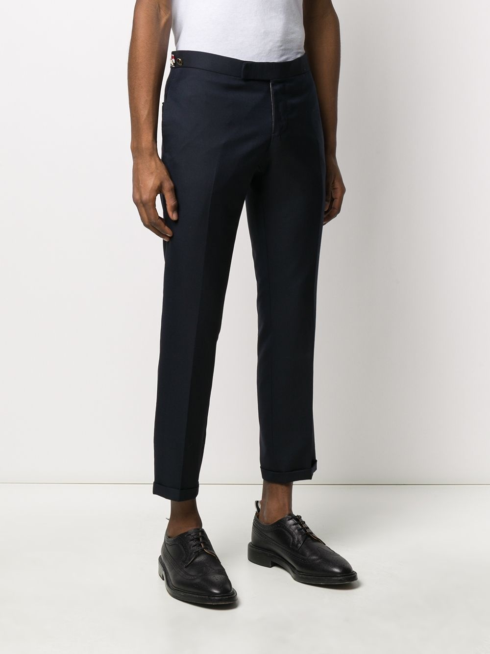 super 120s twill side tab trousers - 3