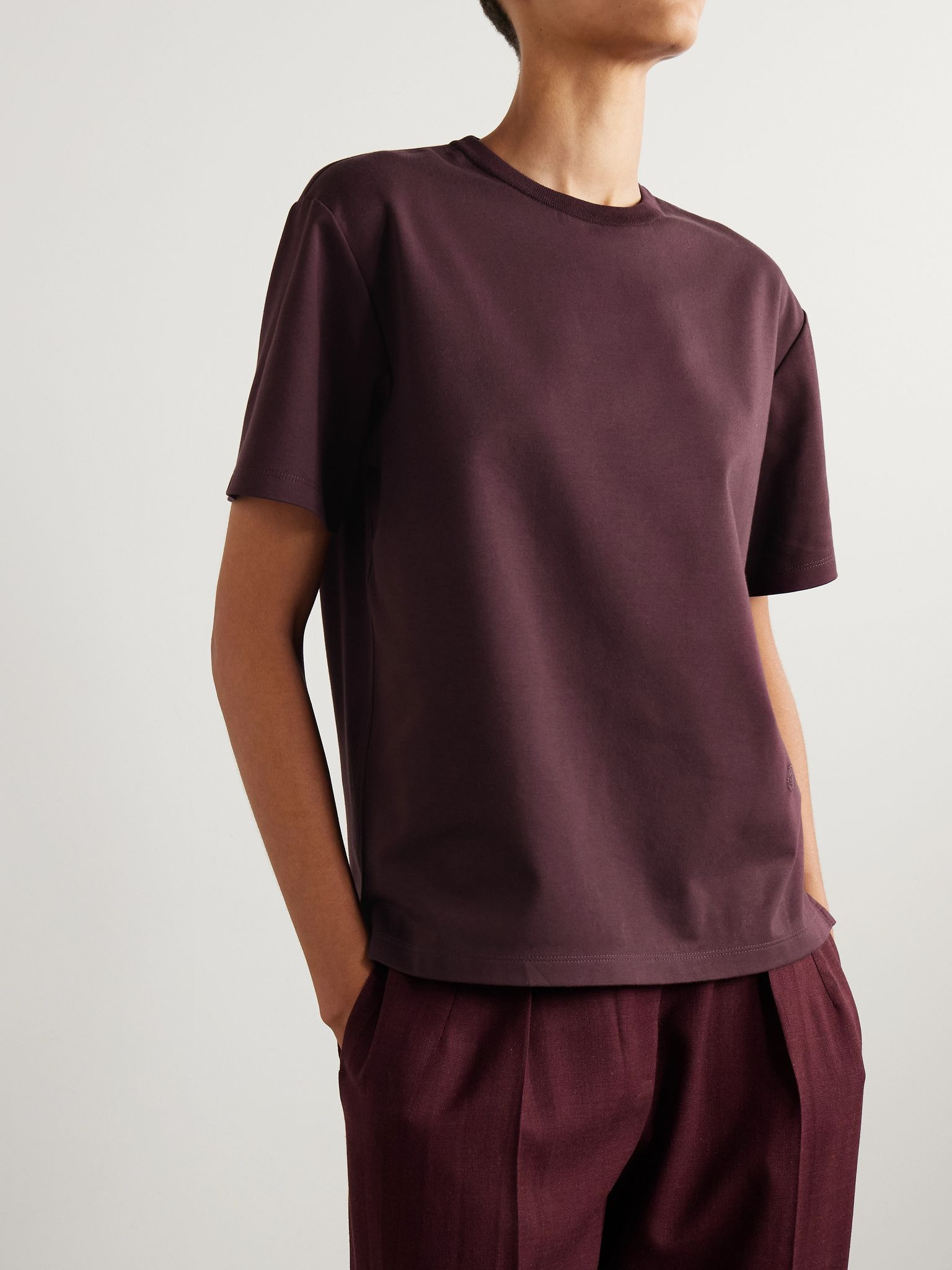 Neo cotton-jersey T-shirt Burgundy - 3