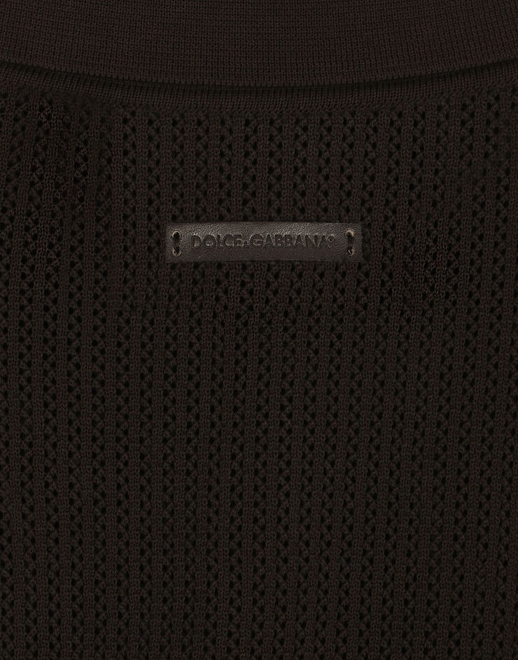 Cotton polo shirt with logo label - 5
