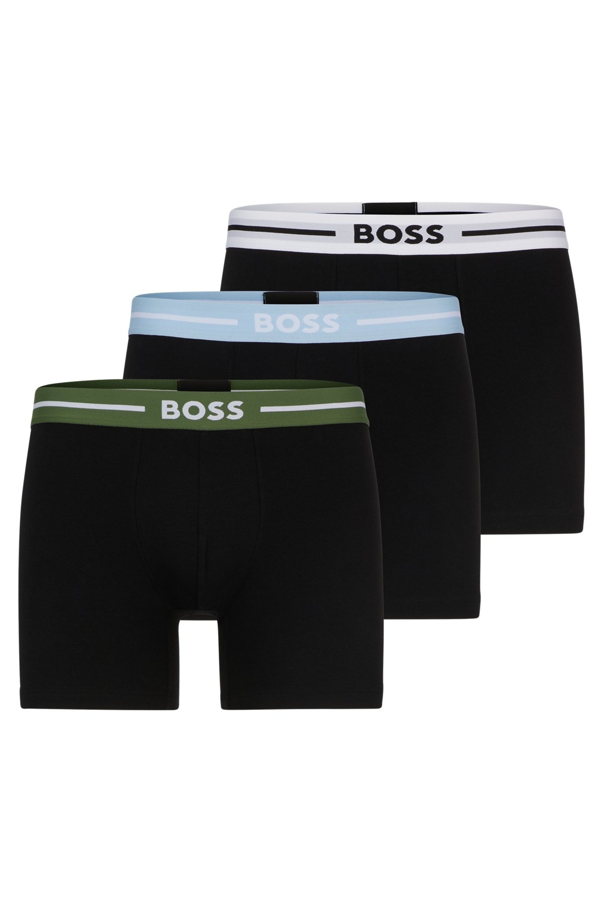 THREE-PACK OF STRETCH-COTTON BOXER BRIEFS WITH LOGOS - 1
