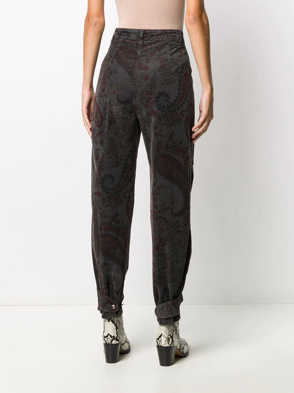 paisley-print high-waisted trousers - 4