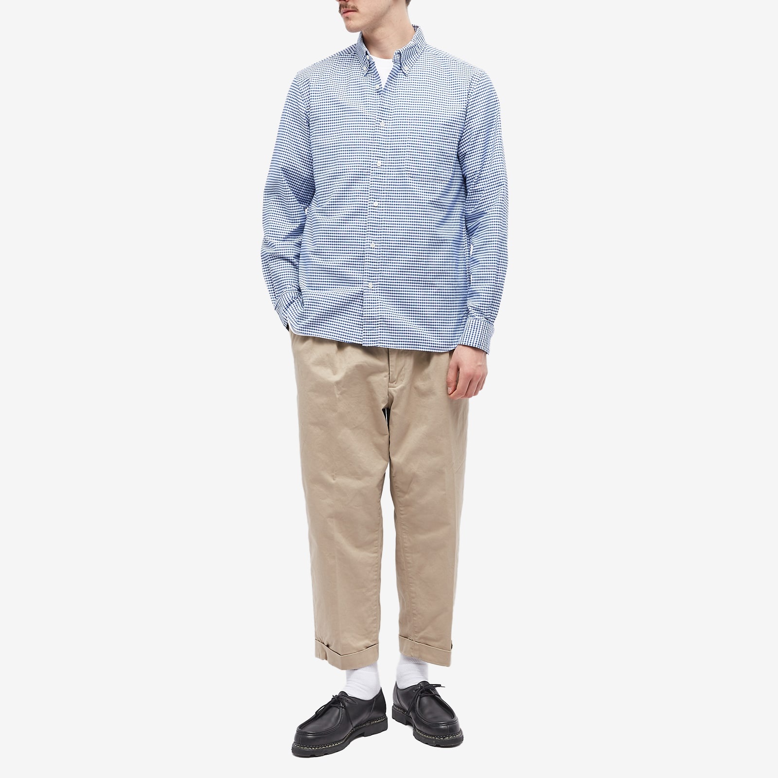 Beams Plus Button Down Gingham Oxford Shirt - 4