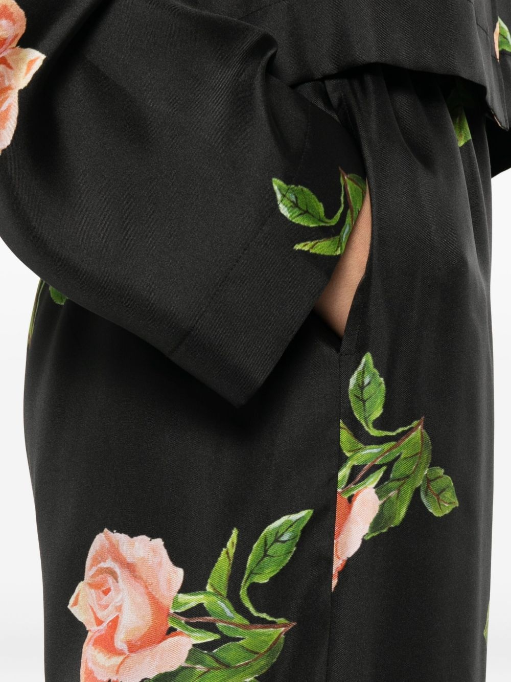 Arvenn rose-print elastic-waist trousers - 5