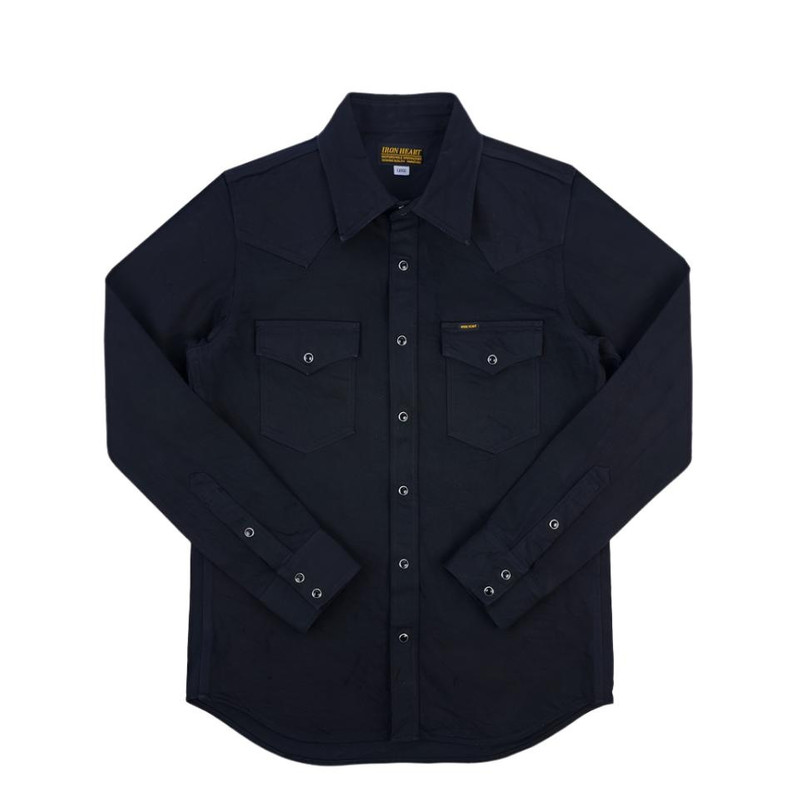 IHSH-396-BLK 13.5oz Denim Western Shirt Black 1