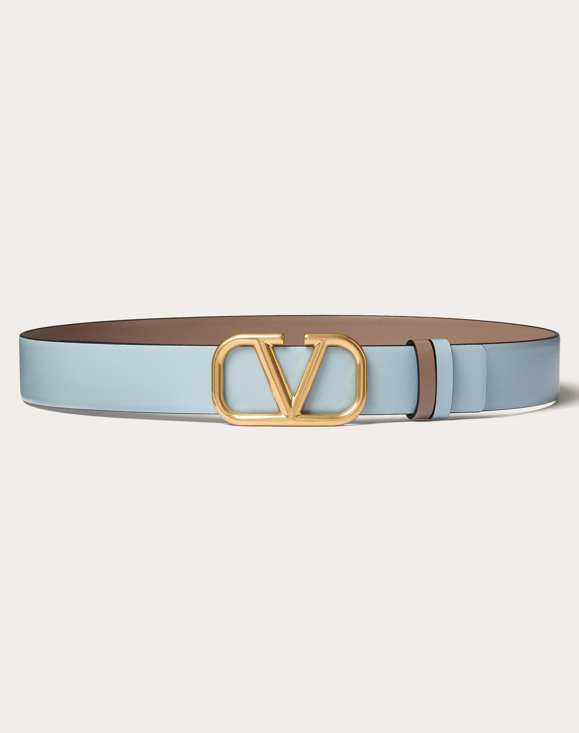 REVERSIBLE VLOGO SIGNATURE BELT IN GLOSSY CALFSKIN 30 MM - 1
