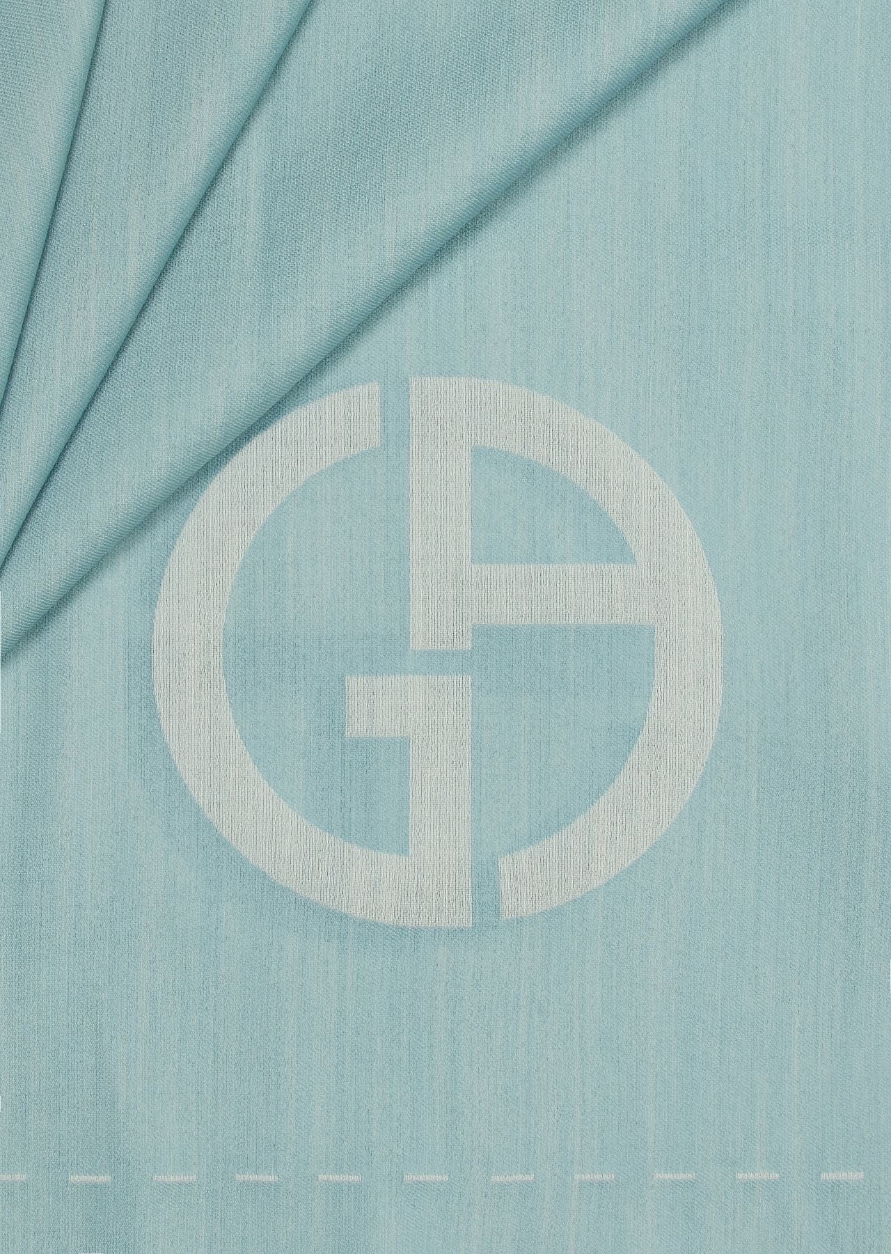 Wool and silk stole with all-over ASV monogram - 2