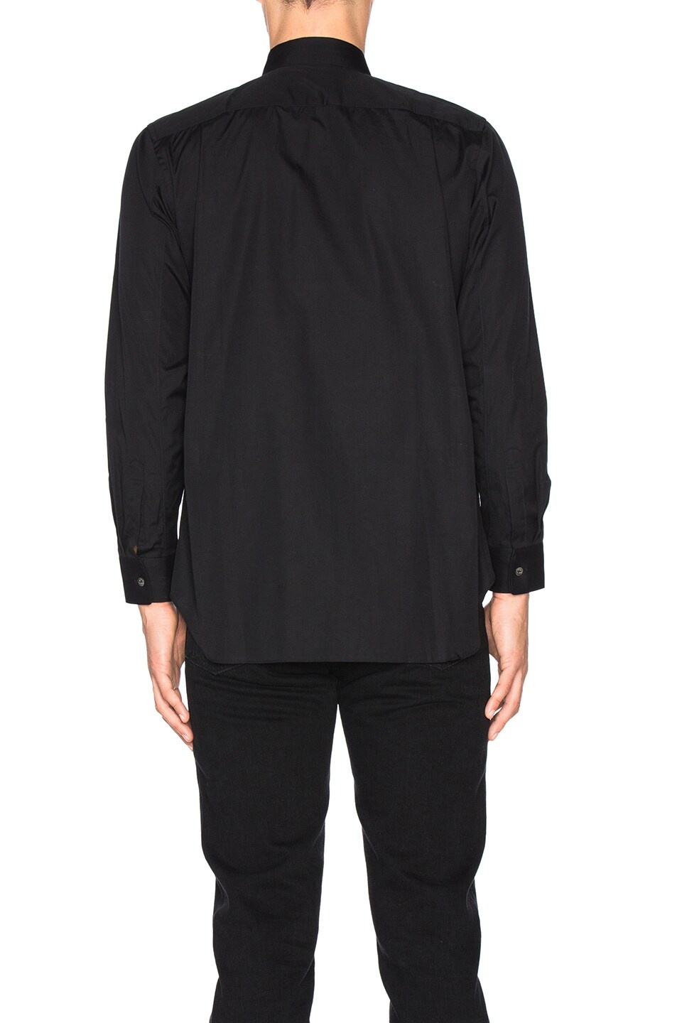 Black Emblem Cotton Button Down - 4