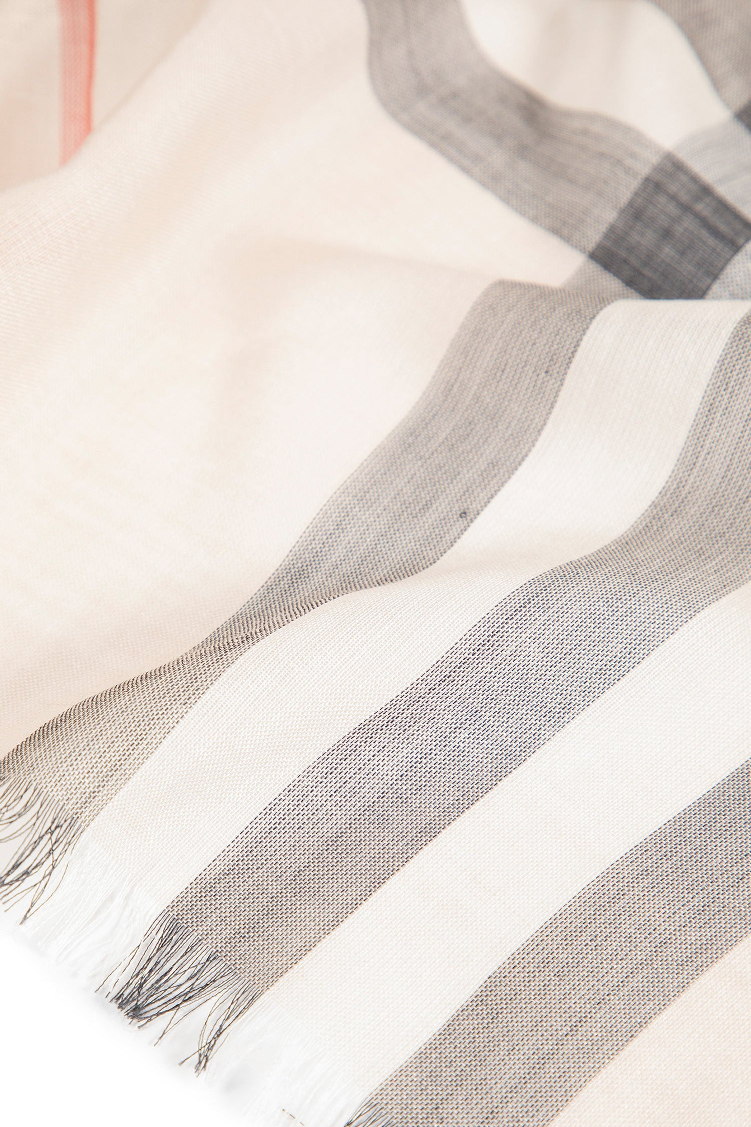 Wide Check Wool Silk Scarf - 2