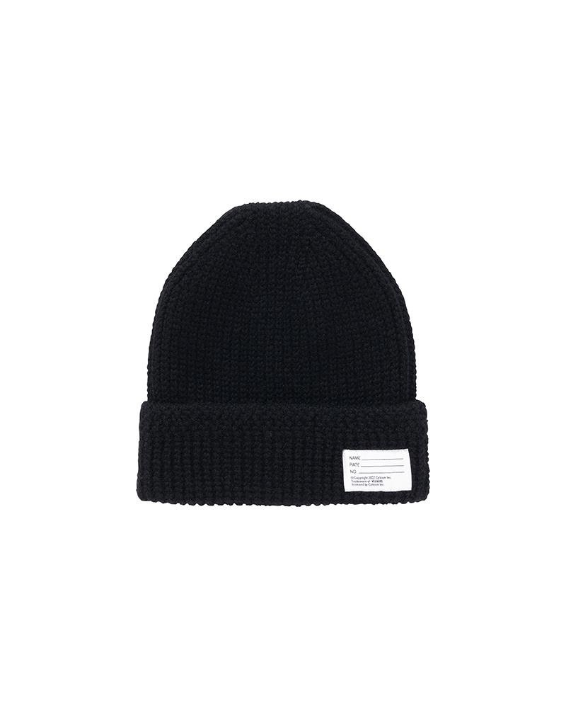 KNIT BEANIE (CASHMERE) BLACK - 1