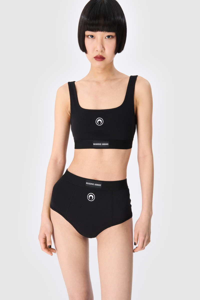 Marine Serre Moon Logo Stretched Jersey Sport Bra outlook