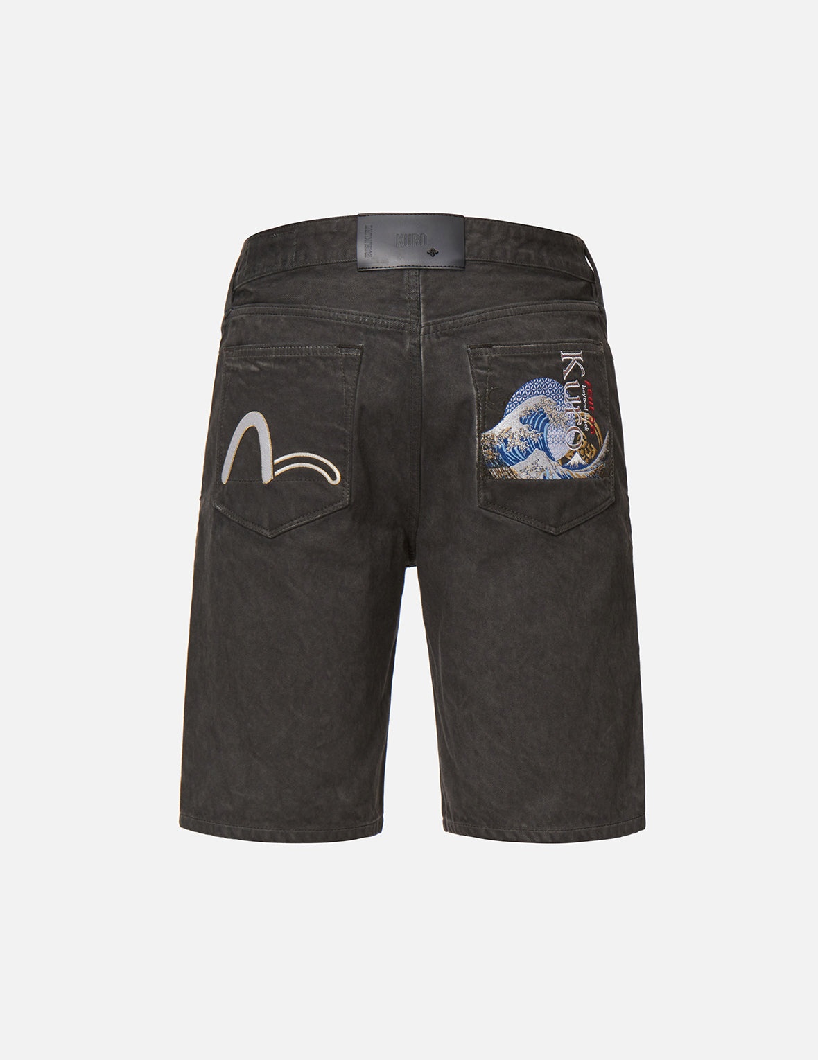 Ukiyo-E and Sashiko Embroidered Denim Shorts - 2