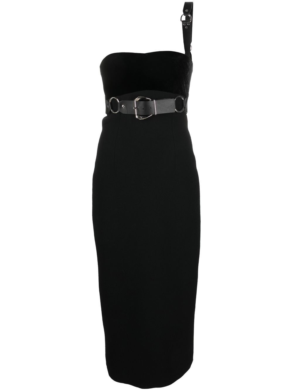 buckle-detail midi dress - 1