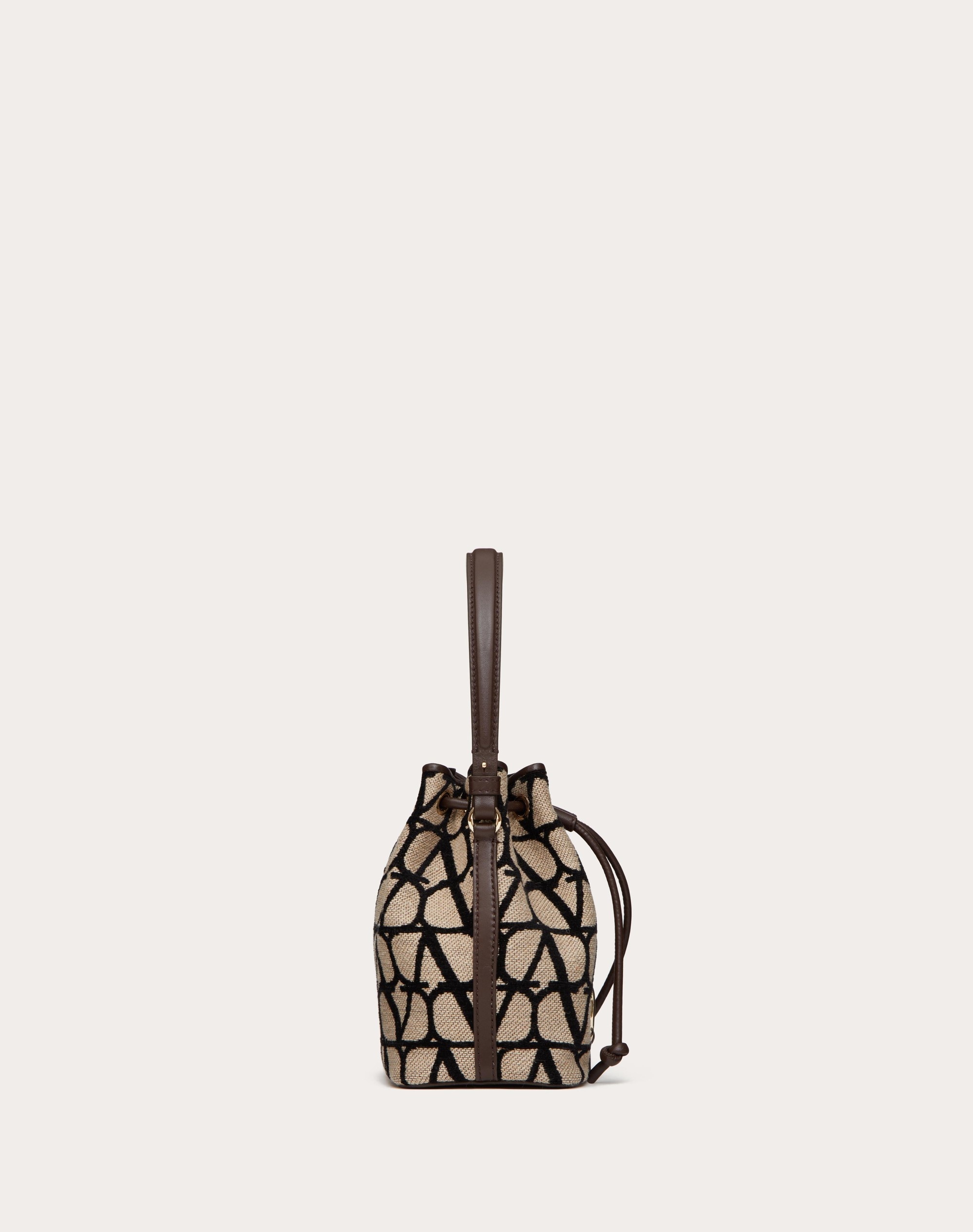 MINI VLOGO SIGNATURE BUCKET BAG IN TOILE ICONOGRAPHE - 5