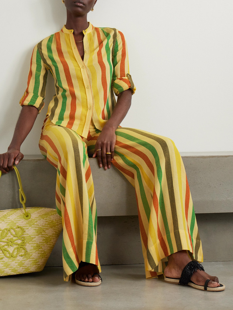 SUZIE KONDI Koubi Striped Cotton-gauze Shirt outlook