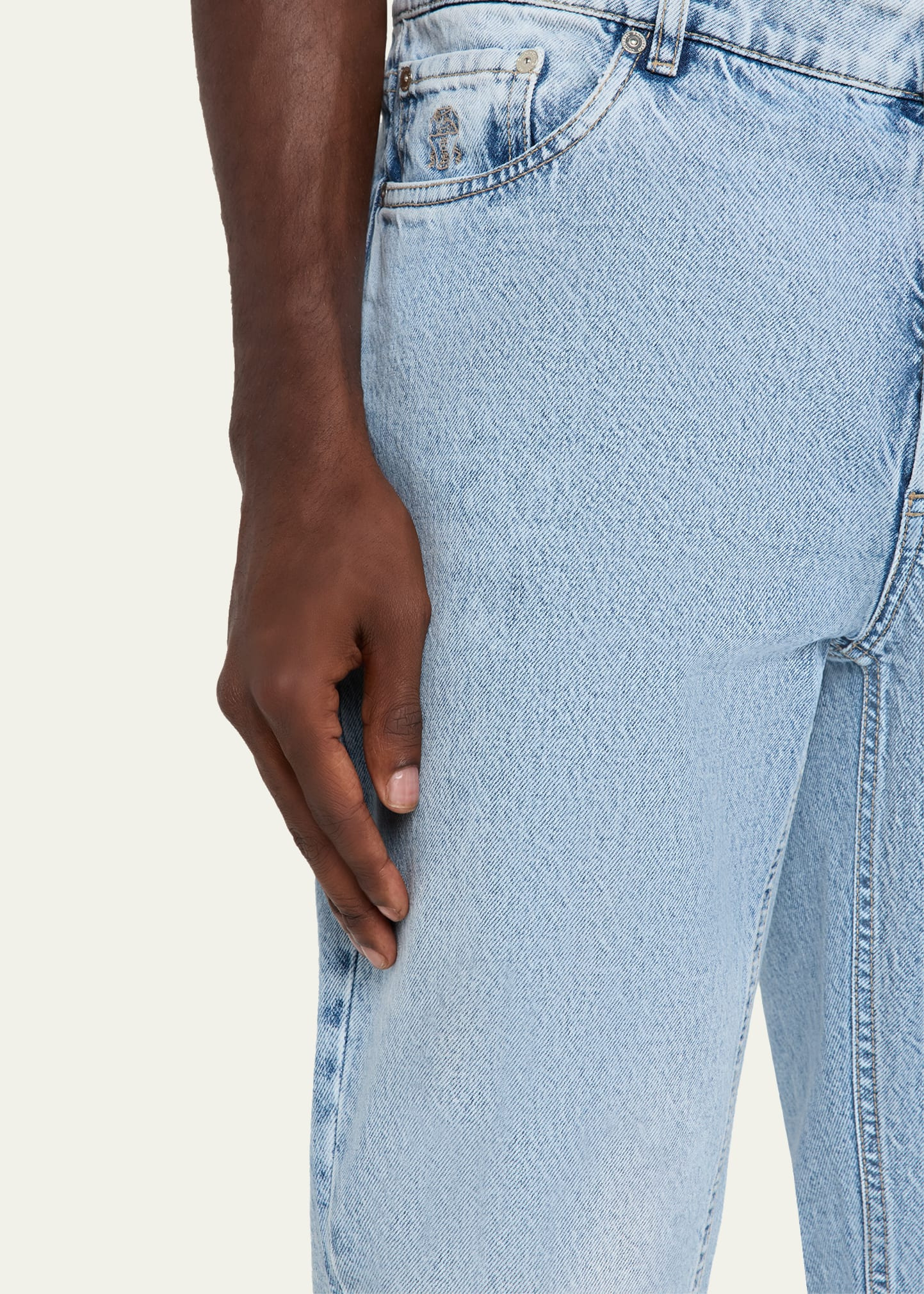 Men's Slim Light-Wash Denim Jeans - 5