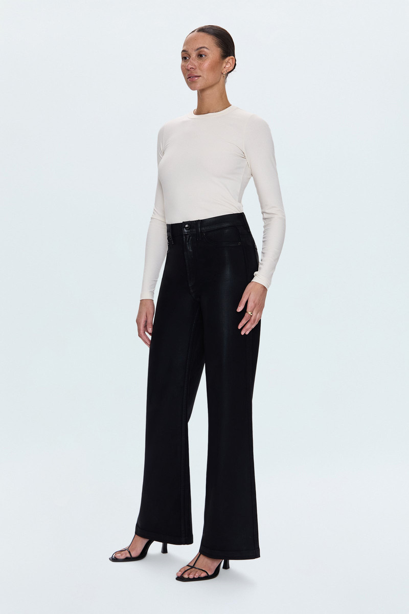 PISTOLA LANA HIGH RISE ULTRA WIDE JEAN - COATED NOIR outlook