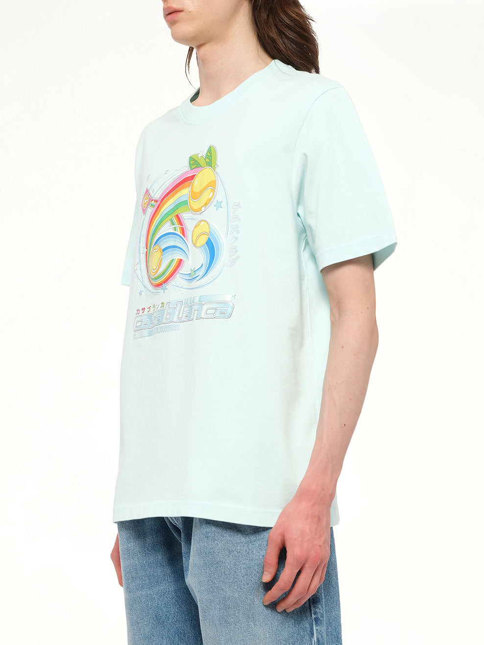 Manga Tennis Ball T-Shirt in Pale Blue - 3