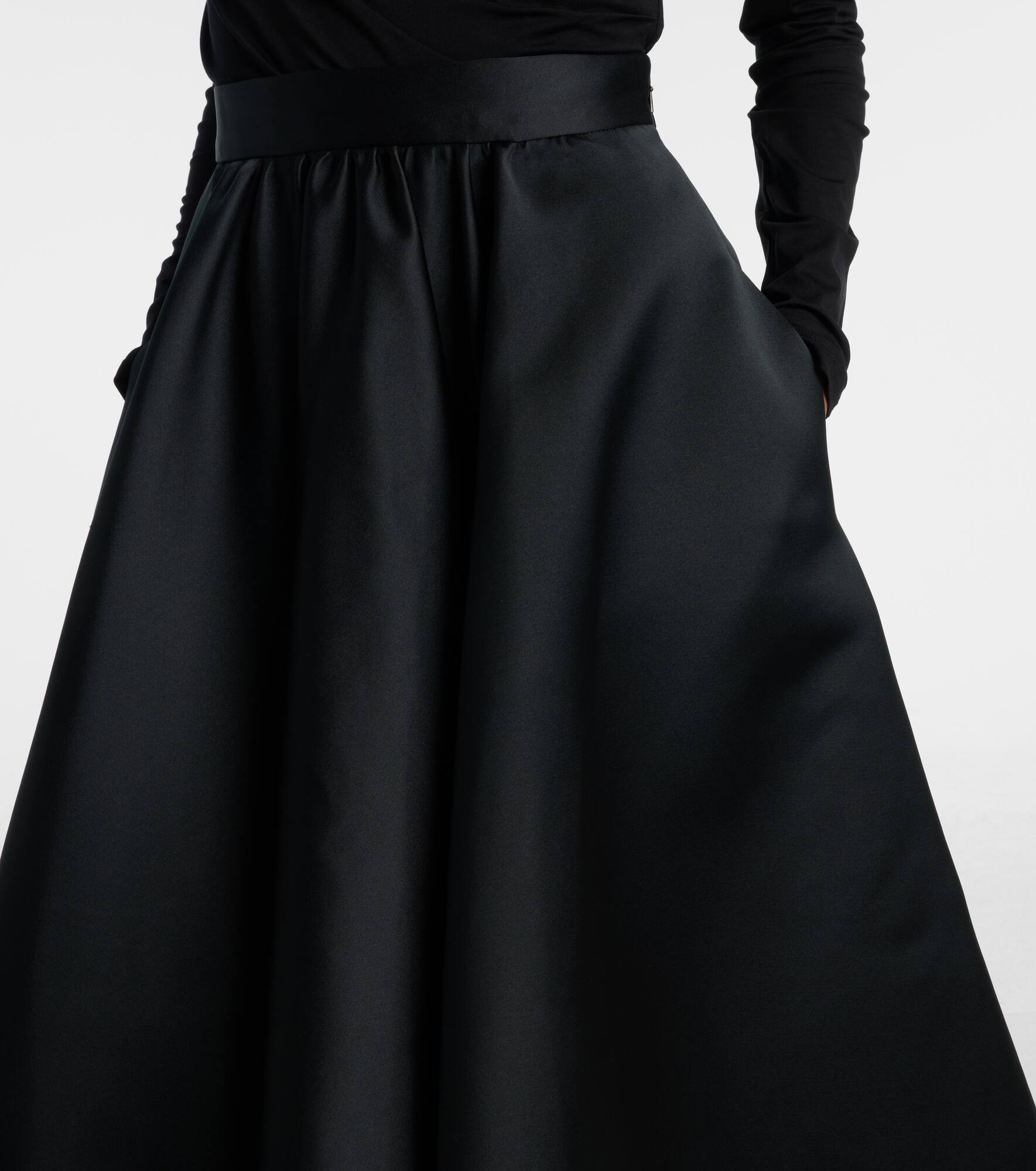 Farneto flared satin midi skirt - 5