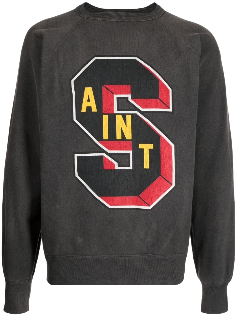 logo-print cotton sweatshirt - 1