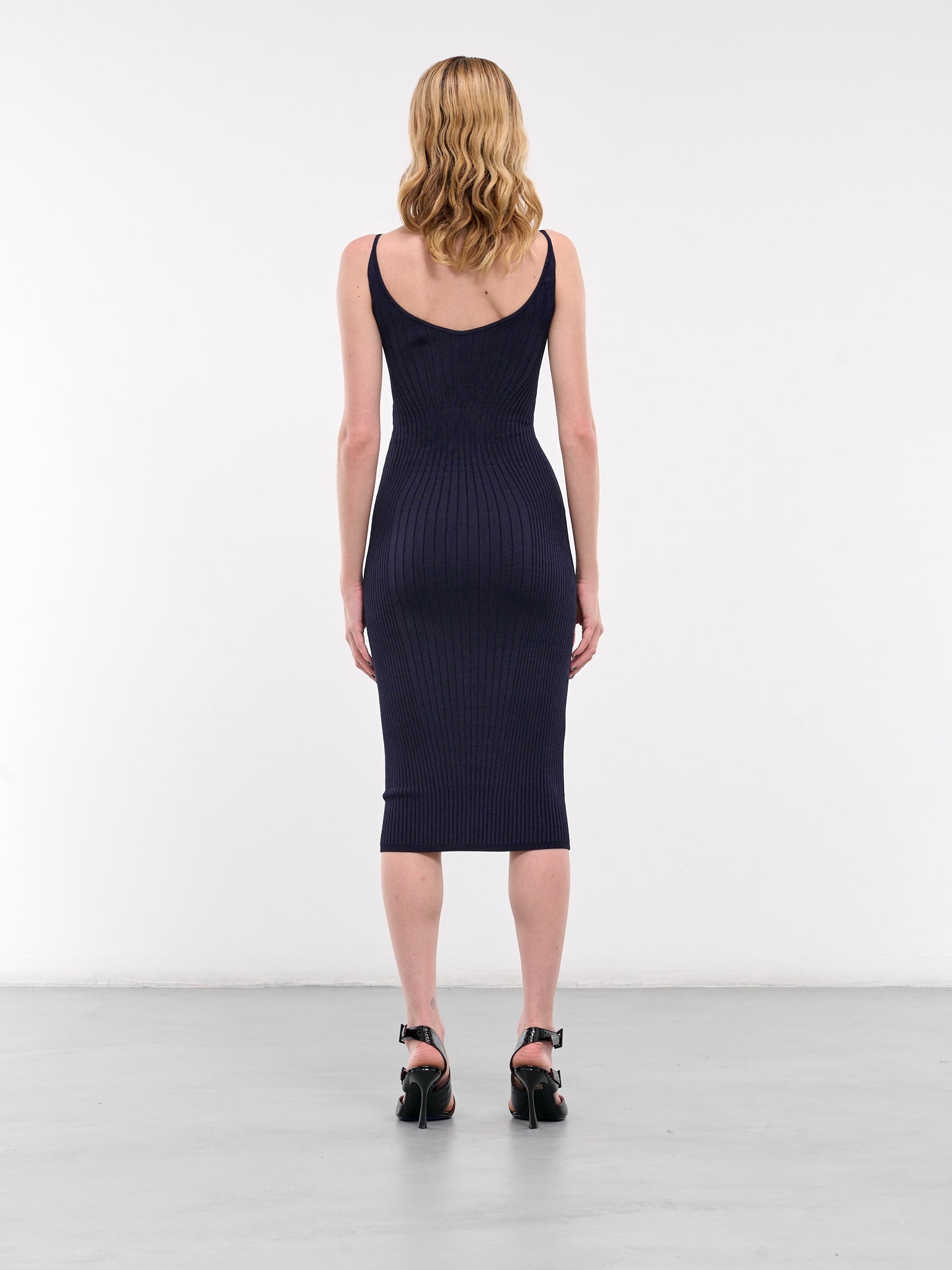 Contoured Rib-Knit Midi Dress - 3