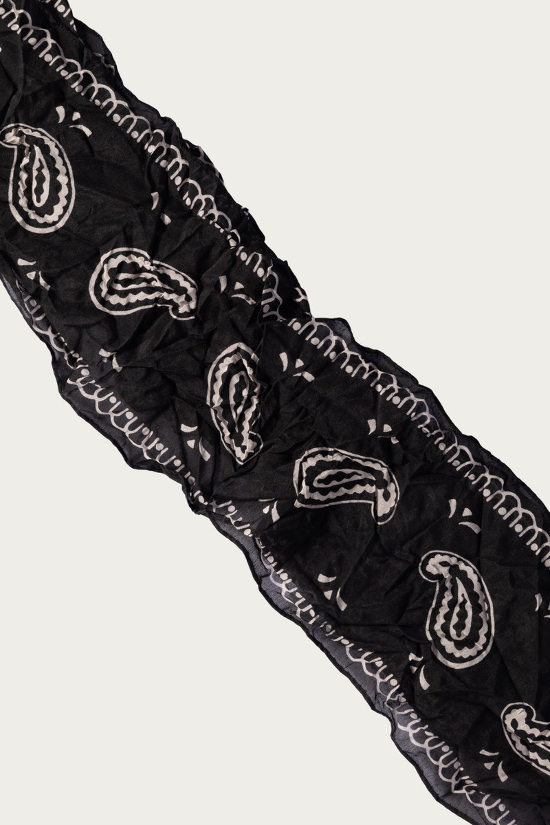 Kapital WASHER Silk MOGA Scarf (PAISLEY) - Black outlook