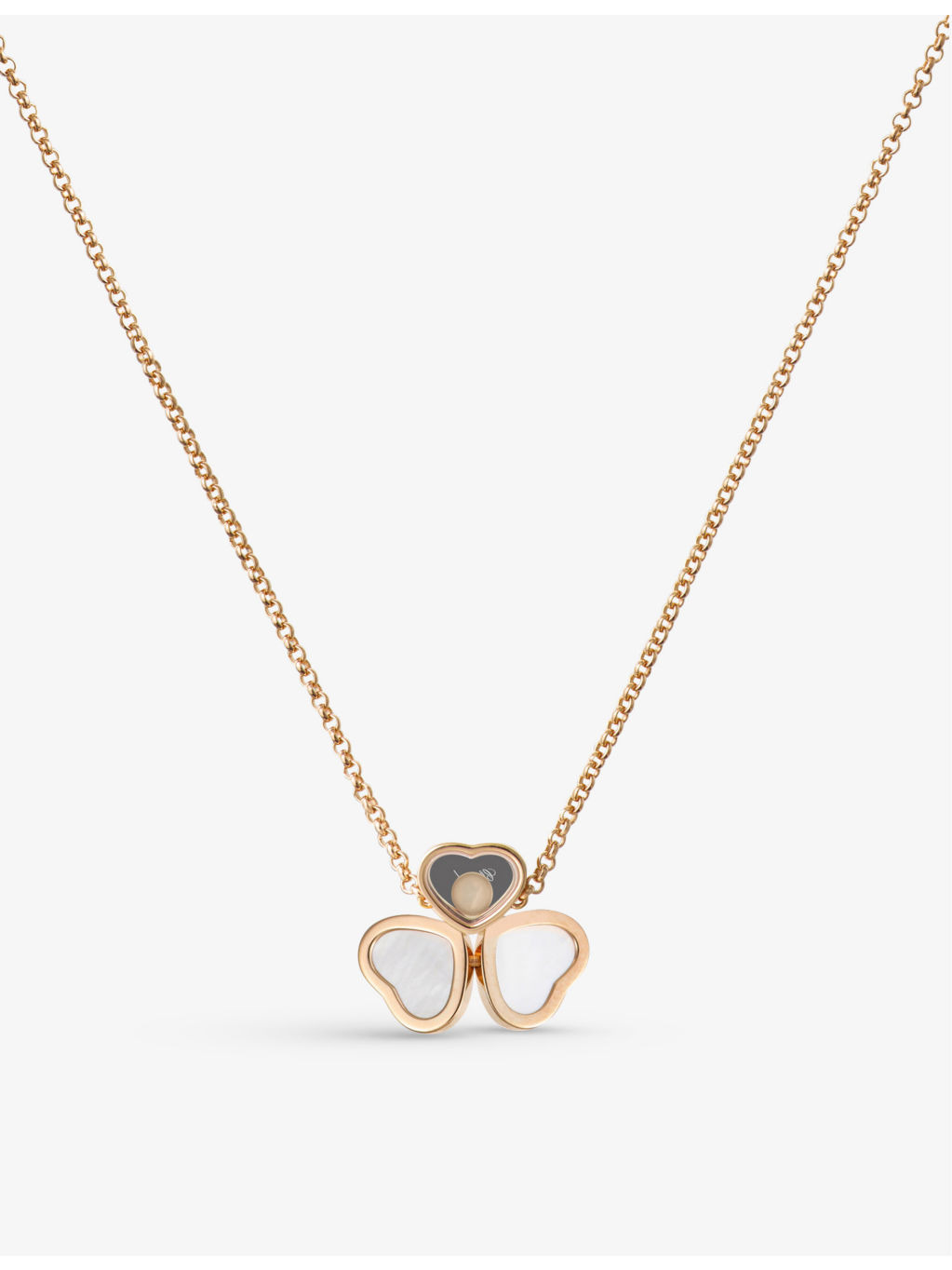 Happy Hearts Wings 18ct rose-gold, mother-of-pearl and diamond necklace - 2