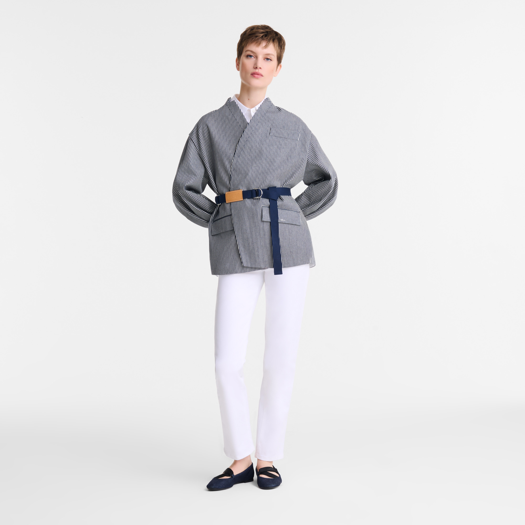 Jacket Navy - Jacquard stripes - 2