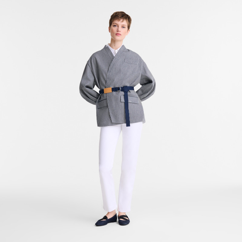 Longchamp Jacket Navy - Jacquard stripes outlook
