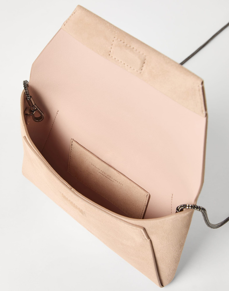 BC Duo pochette in suede with precious chain 5