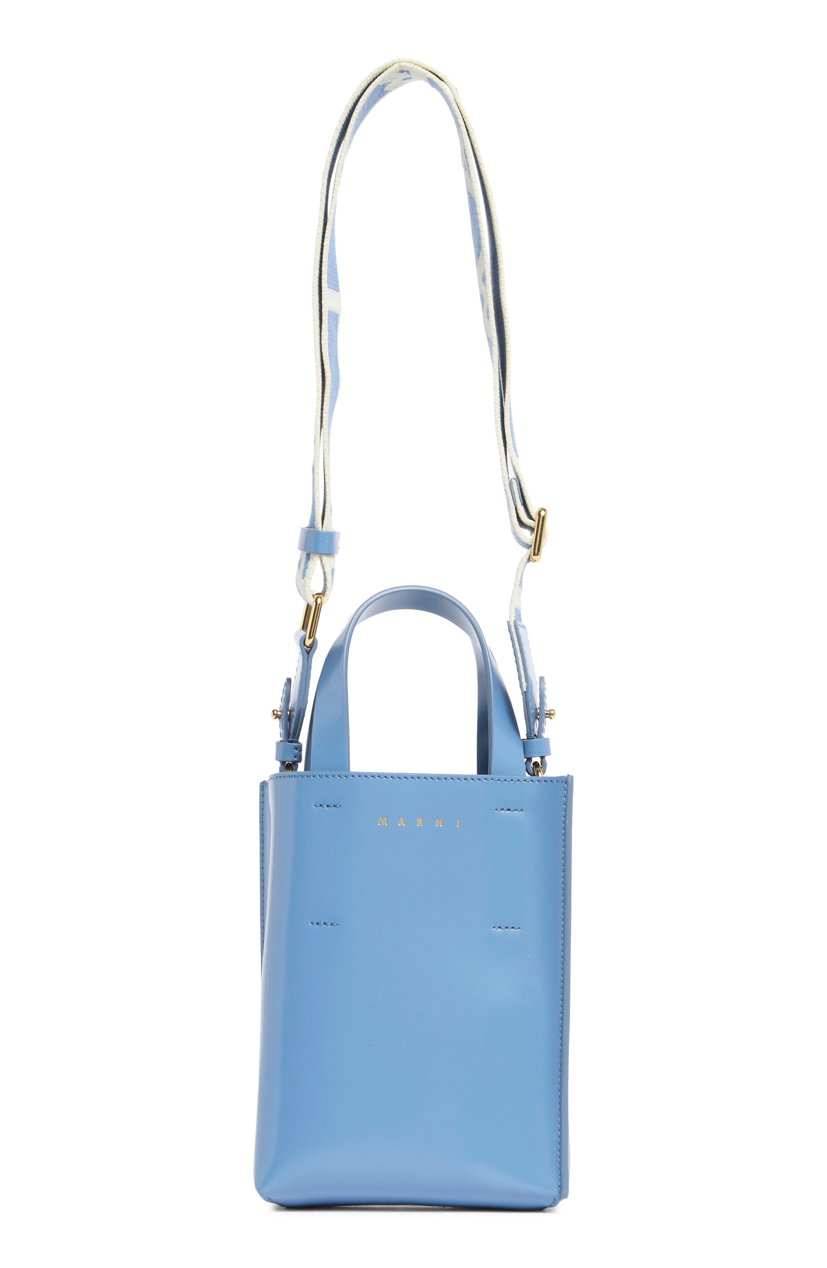 Marni Mini Museo Leather Tote in Turquoise at Nordstrom - 1