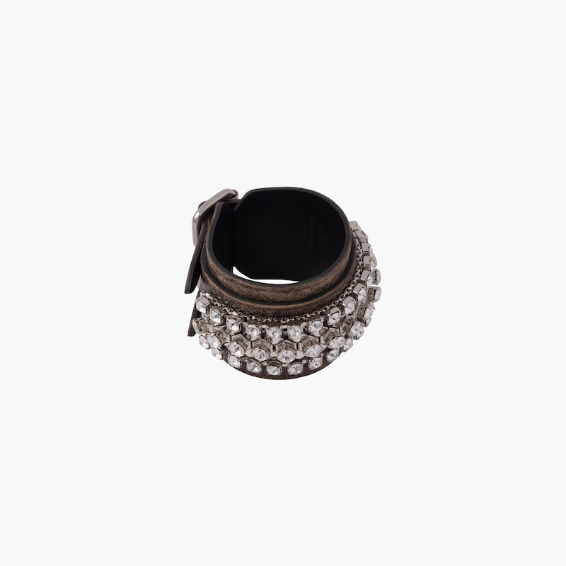 Nappa leather bracelet with crystals - 5