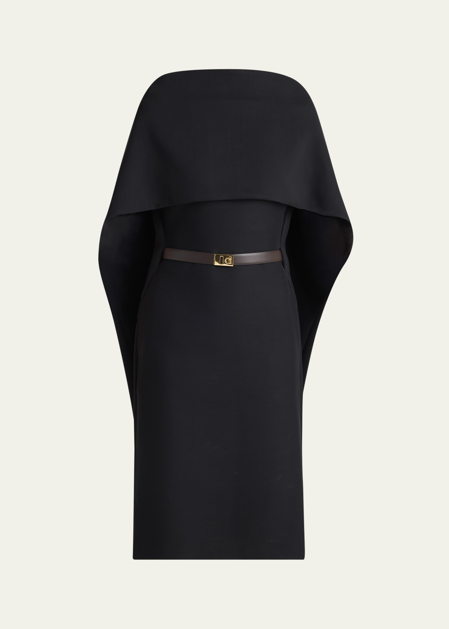 V-Back Cape Midi Dress - 1