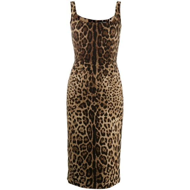 Leopard-print midi dress - 1