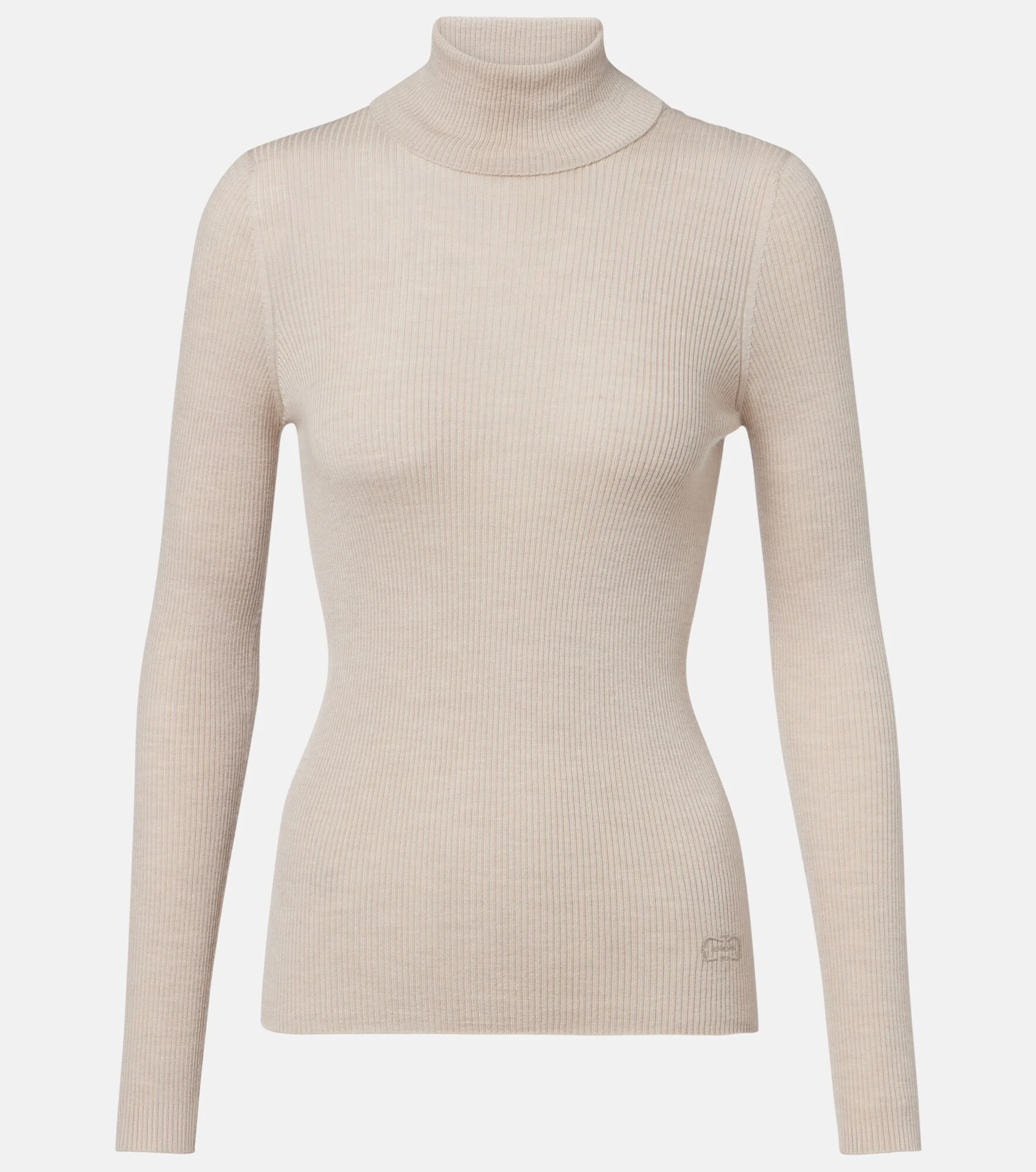 Turtleneck wool, silk, and cashmere sweater - 1