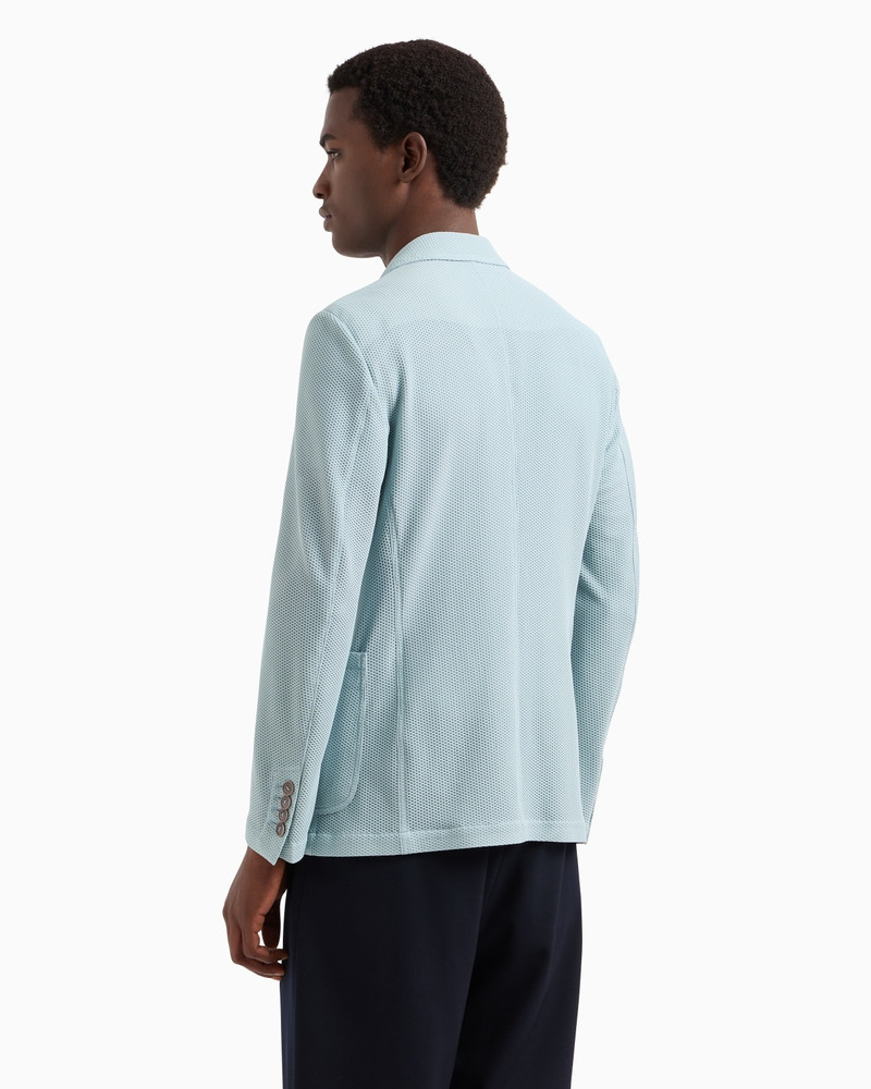 SINGLE-BREASTED JACKET IN TECHNICAL WAFFLE FABRIC 3