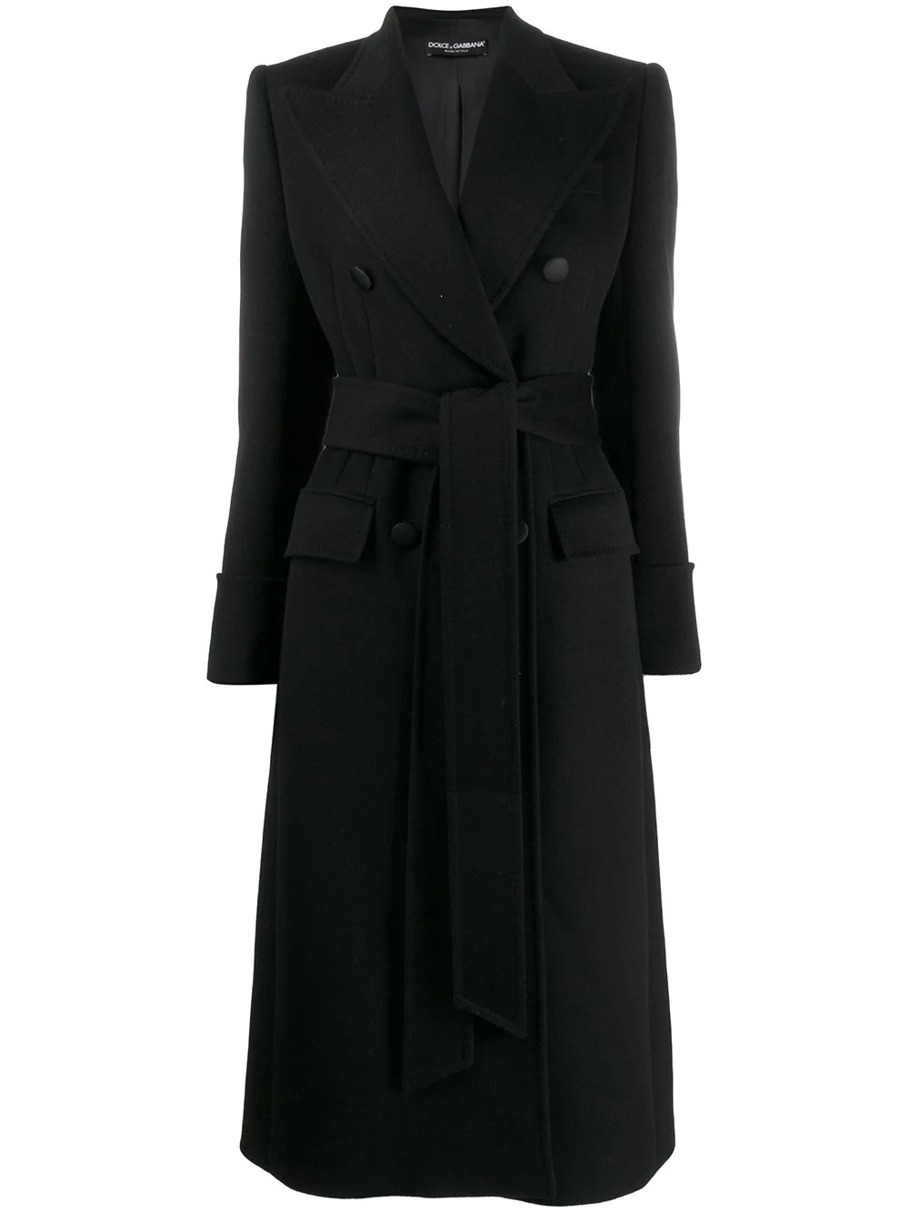 belted midi coat - 1