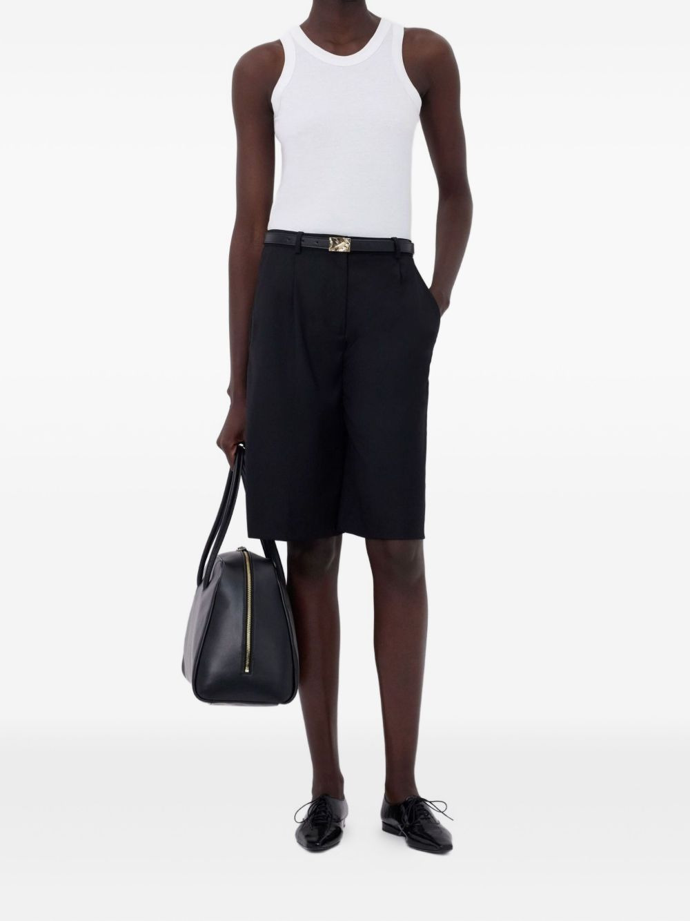 pleated wool shorts - 2