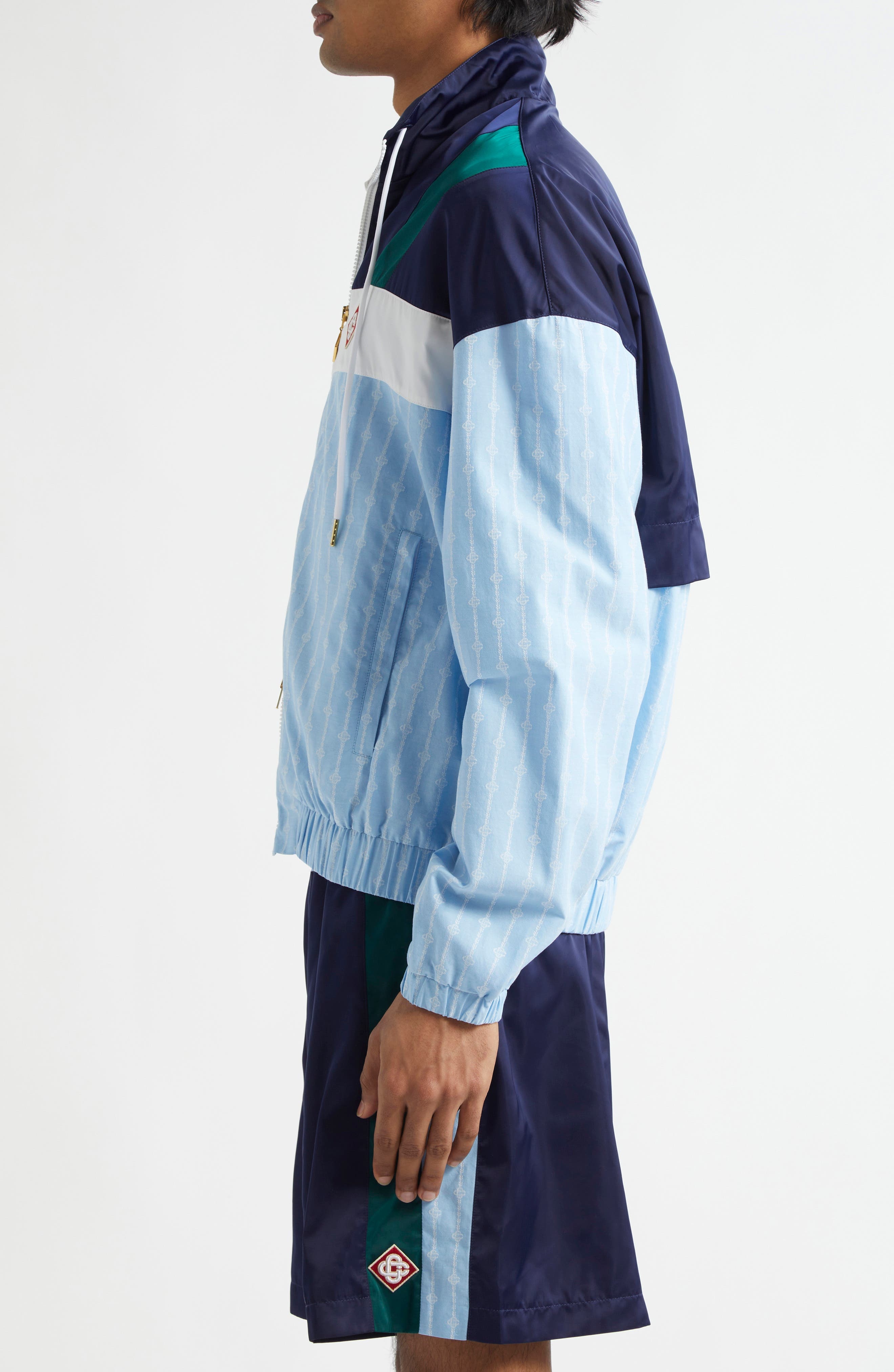 Casablanca Colorblock Track Jacket in Pin Stripe at Nordstrom - 4