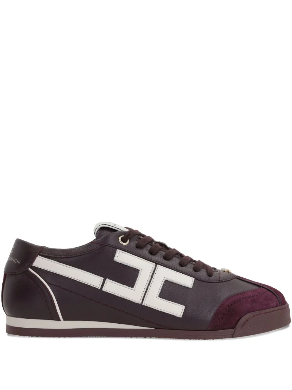 leather logo sneakers - 1