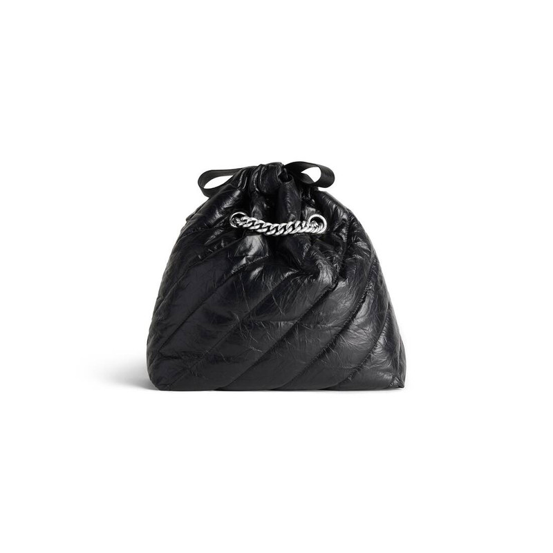Women's Crush Small Tote Bag Quilted in Black 6