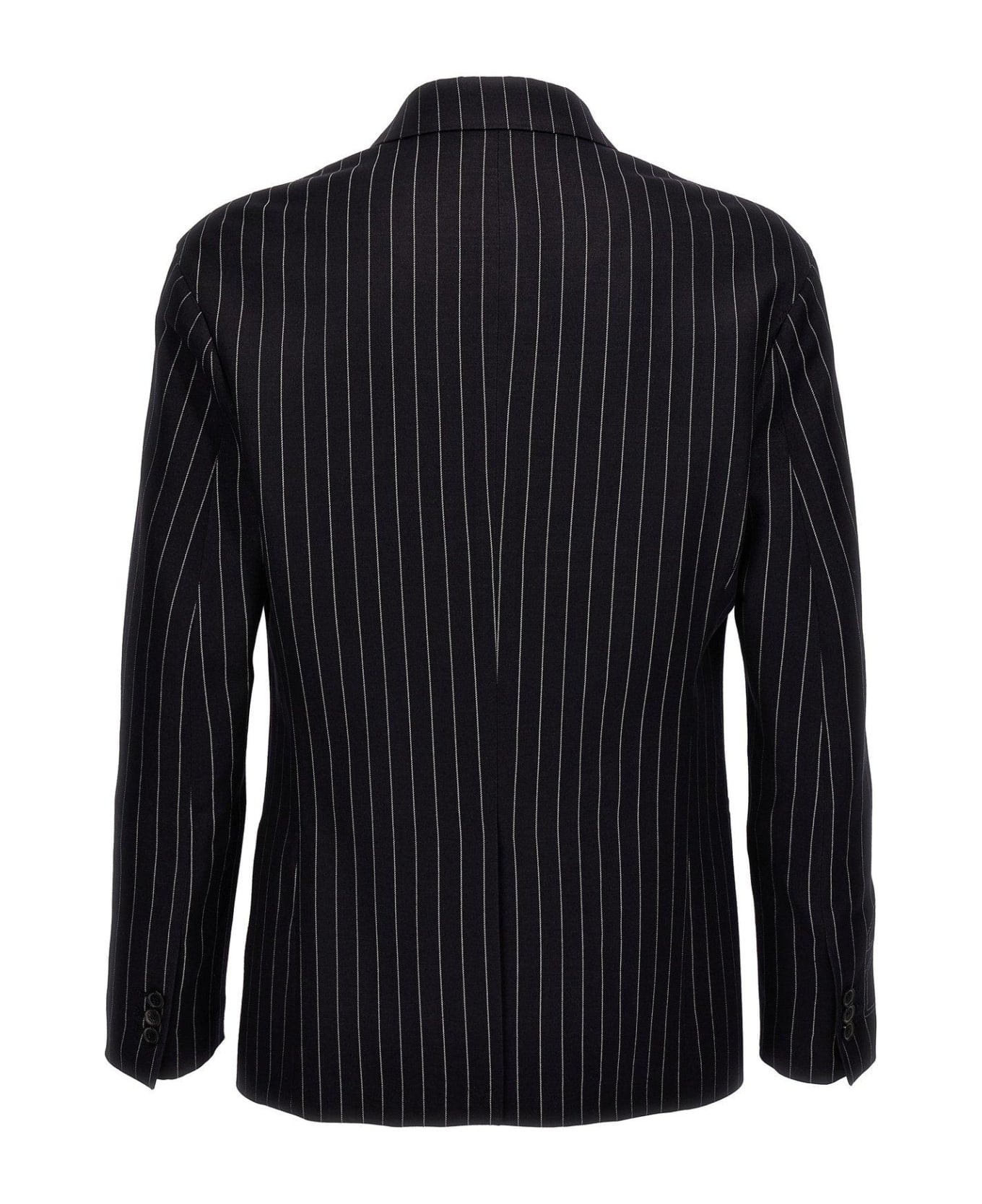23-print Pinstriped Straight Hem Blazer - 2