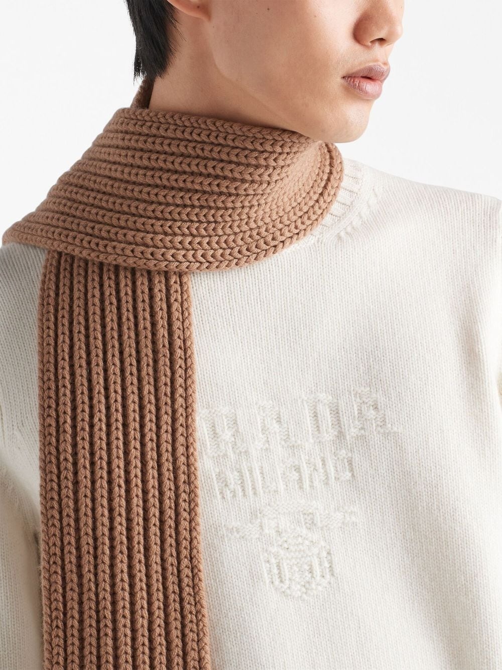 logo-embroidered wool-cashmere jumper - 5