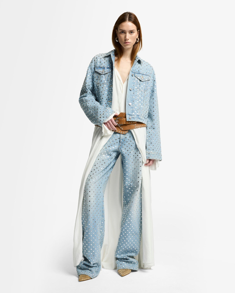 Studded Trucker Jacket in Bleach 3