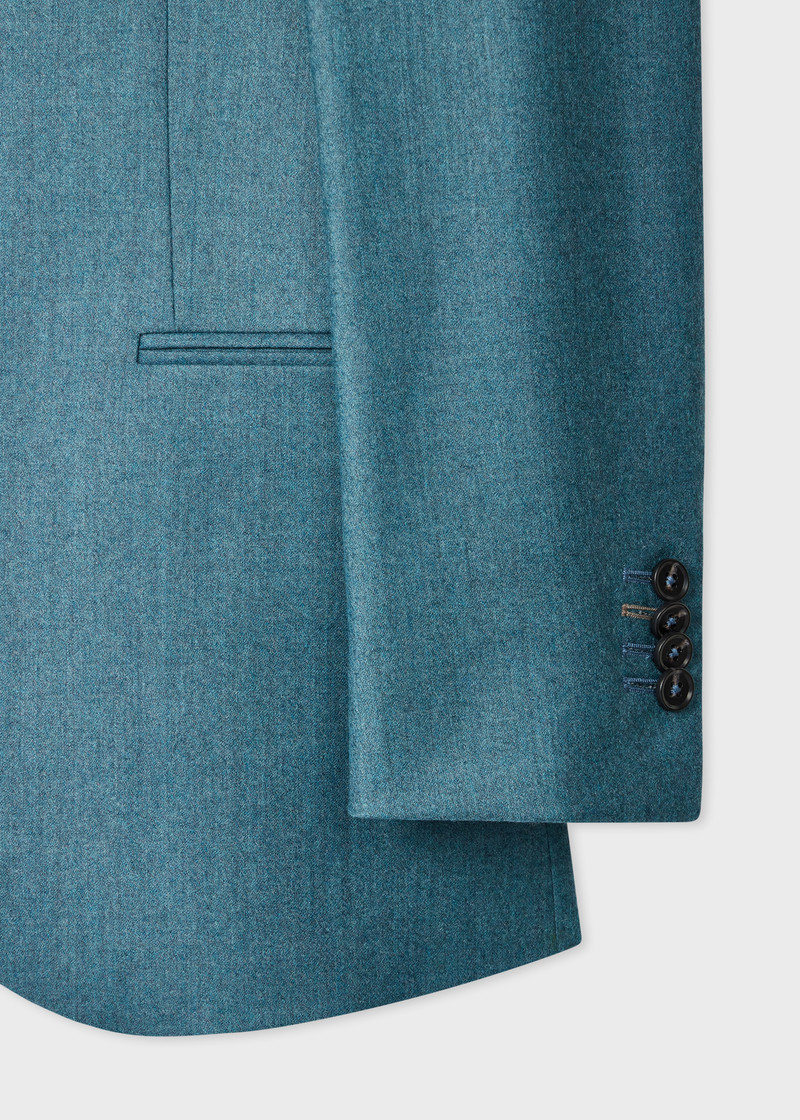 Women's Teal Wool-Cashmere Flannel Blazer 3