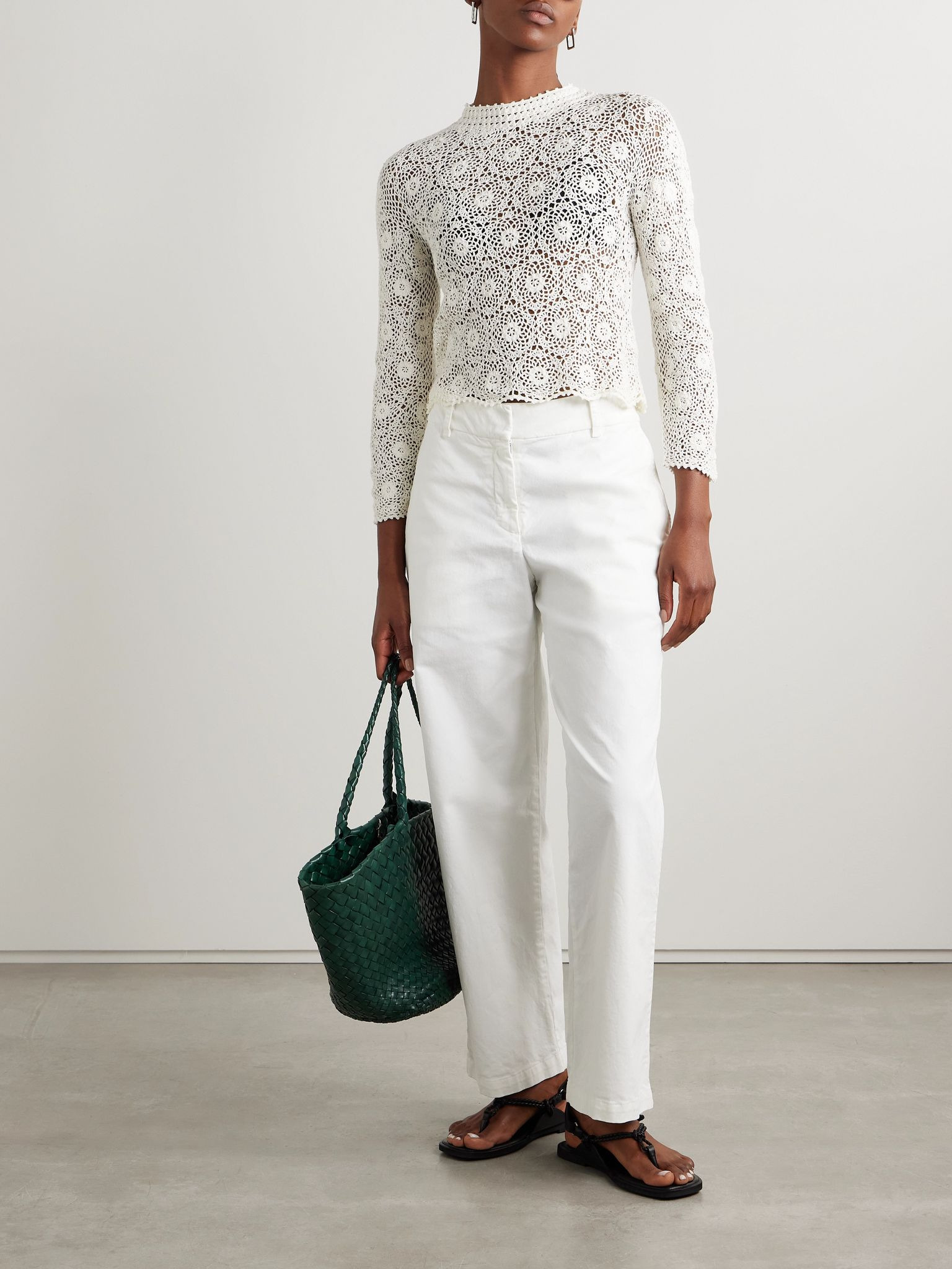 Gibson crocheted cotton top Ivory - 2