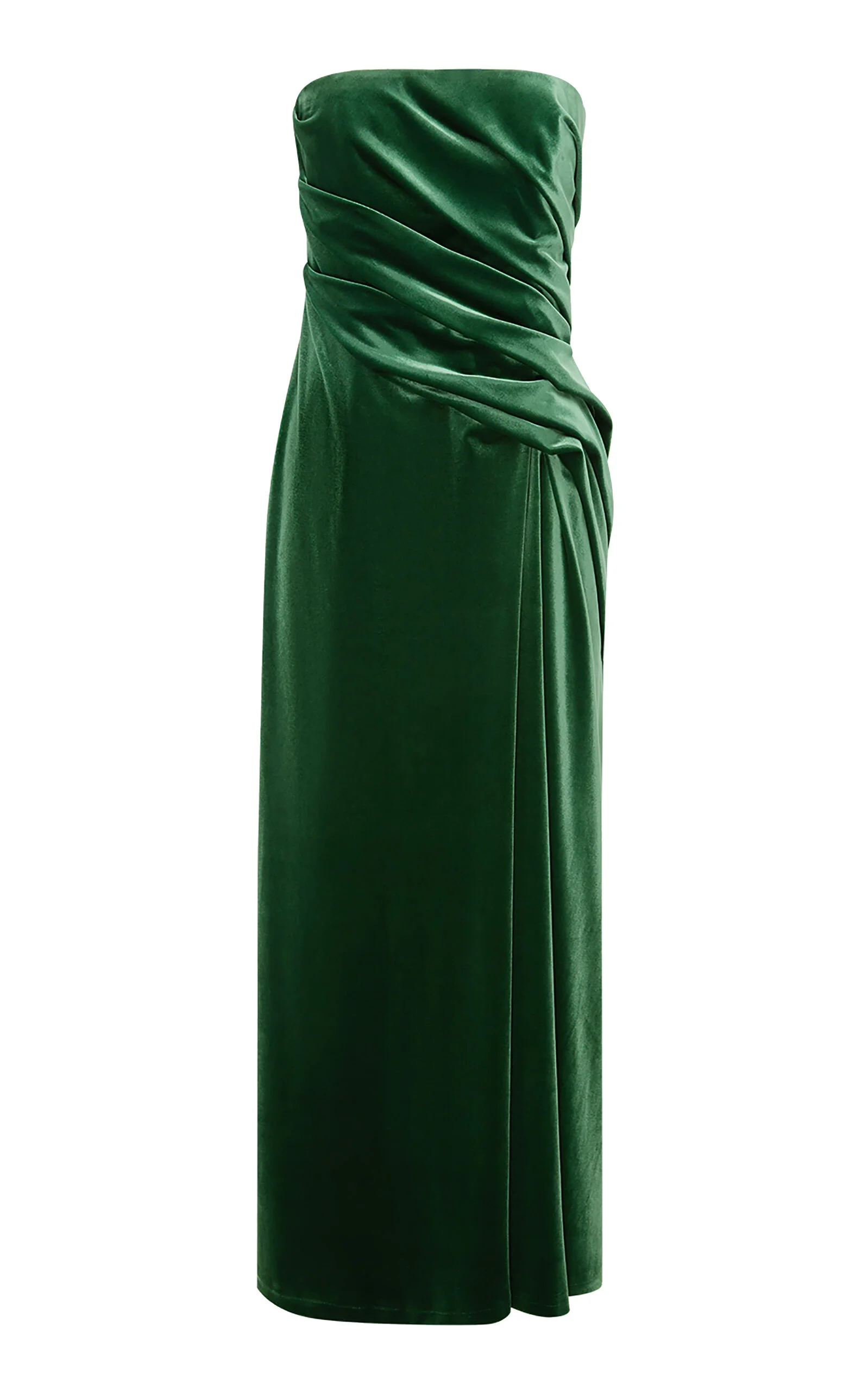 Florence Ruffled Velvet Maxi Dress dark green - 1