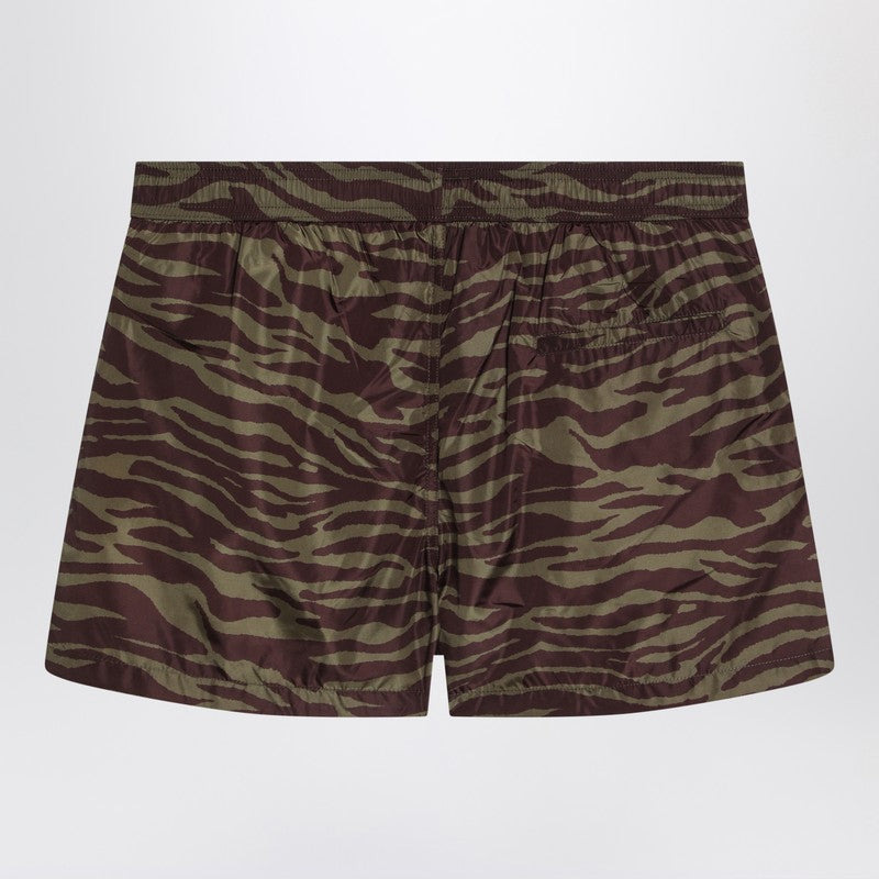 The Attico Zebra Shorts In Khaki/Brown Nylon Women - 2